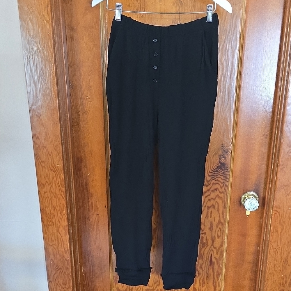 Black Button-Up Pants